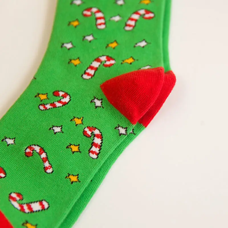 82019 New Christmas Socks Men Women Thicken Cotton Socks Autumn Winter Tube Socks Elk Snowman Print Socks Gifts 5Pcs