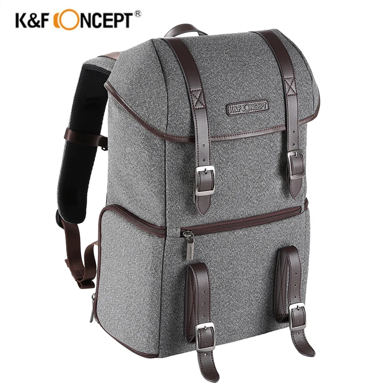 

K&F Concept DSLR Camera Backpack Multifunctional Waterproof Nylon Bag Travel Bag with 14" Laptop Tripod For Canon EOS 5Dmarks