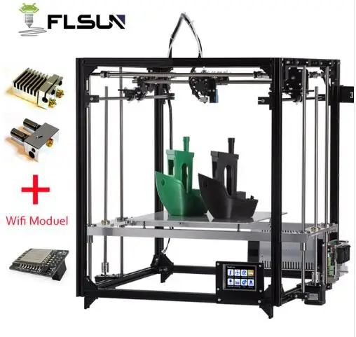 2019 nuevo Kit de cubo de impresora 3d de gran tamaño de impresión de marco de Metal impresora extrusora Dual 3D Wifi Auto nivel un rollo de filamento tarjeta SD - 1