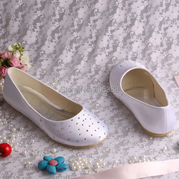 Wedopus Mw080 Extra Wide Width Shoes White Women Bridal Satin Ballet Wedopus Mw080 Extra Wide Width Shoes White Women Bridal Satin Ballet Flats With Rhinestones In S From On Aliexpress Alibaba Group