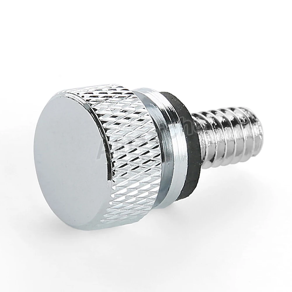Chrome knurled Billet Aluminum Screw Seat Bolt Knob for Harley Davidson