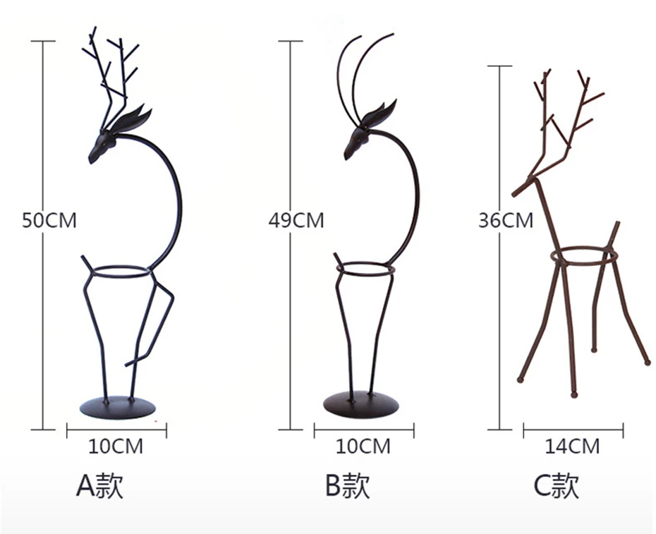 Олень железная стеклянная ваза цветочный горшок DIY гидропонное растение цветок гостиная Рождественское украшение стеллажи прозрачная вилка ваза