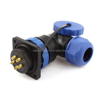 

SD28 28mm 5 Pin 5P Square Flange Waterproof Aviation Connector Right Angle IP68