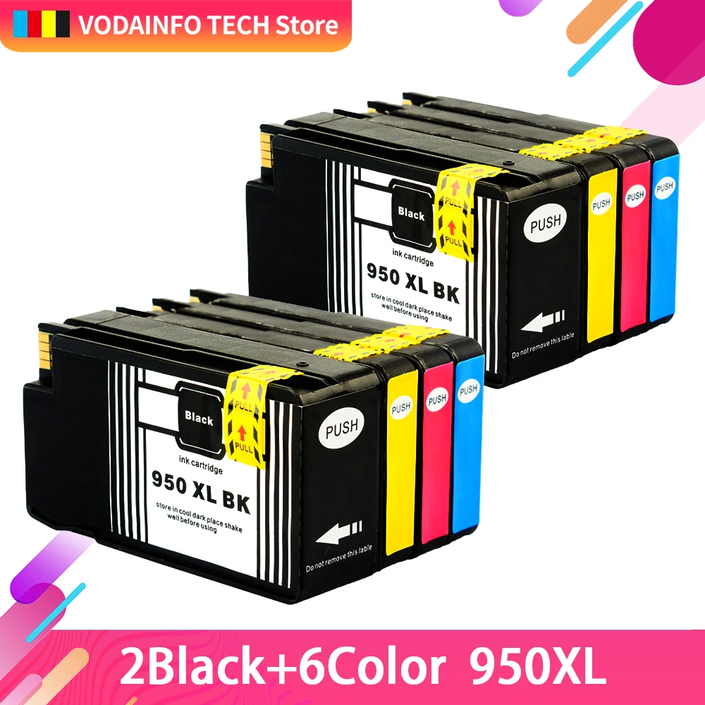 QSYRAINBOW Совместимый картридж для HP 950xl 950 OfficeJet Pro 8100 8600 8600e 8610 8615 8620 с