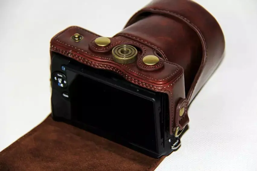 Чехол-сумка из искусственной кожи для видеокамеры Canon EOS M EOS M2 EOSM EOSM2 с ремешком