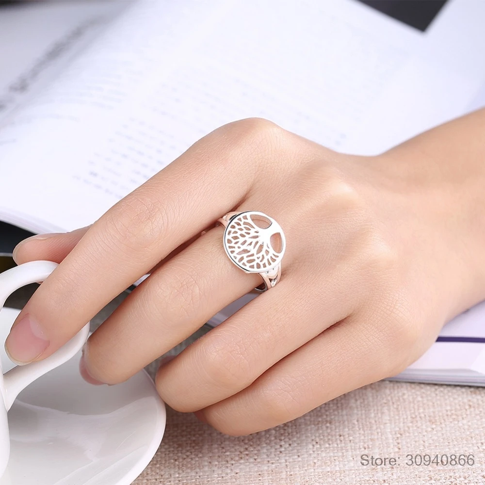 LEKANI Древо жизни классические аксессуары 925 пробы серебряные кольца anel Bague anillos для женщин новые подарки на день матери