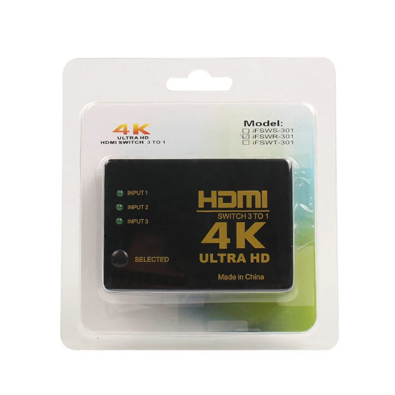 DZLST HDMI разветвитель 3 в 1 выход порт концентратор HDMI коммутатор мини 3 порта 1080P 4 к* 2 к 3D 1.4b коммутатор для DVD HDTV Xbox PS3 PS4