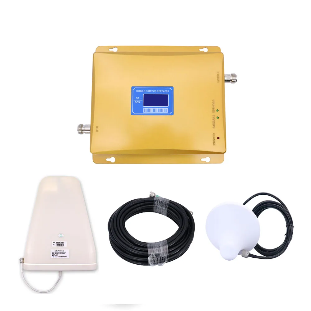 

fullset 3g 4g lte Repeater 2100MHz 1800MHz Dual band Repeater 65dbi LCD Signal WCDMA DCS 1800/2100 Amplifier DCS Signal Booster