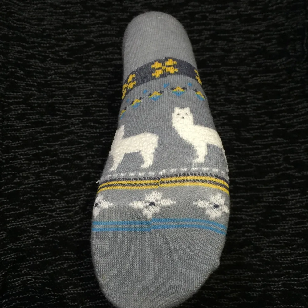 Носки Alpaca Sox кофейного, коричневого, серого цвета, теплые, удобные, милые, каваи ламы, винтажные, Ретро стиль, шерсть, Mori Girl, дропшиппинг