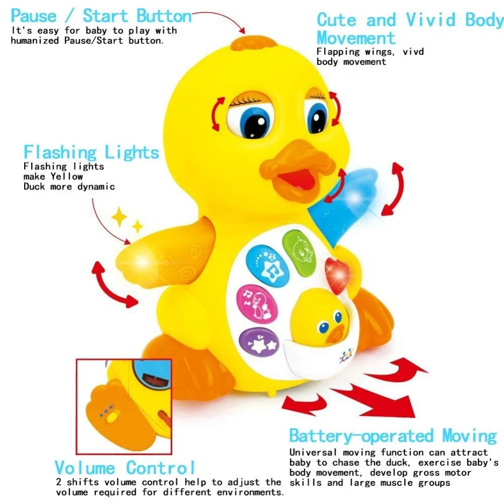 Pаспродажа Игрушка музыкальный инструмент обучение и образование Музыкальные Игрушки Утка Пластиковые Электронные Домашние животные регулируемые з...