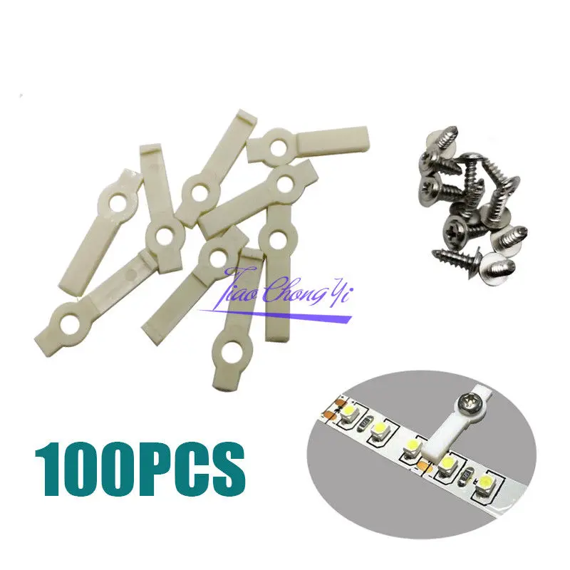 100X-Mounting-Bracket-Fixing-Clip-Screw-for-Non-Waterproof-10mm-LED-Light-Strip 100X-Mounting-Bracket-Fixing-Clip-Screw-for-No