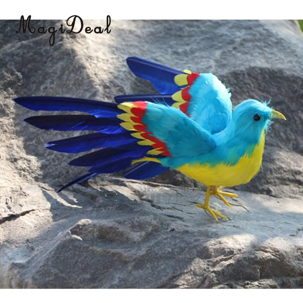 MagiDeal Artificial Bird Realistic Parrot Goose Cormorant Swallow Swan Figurine Garden Decor Craft