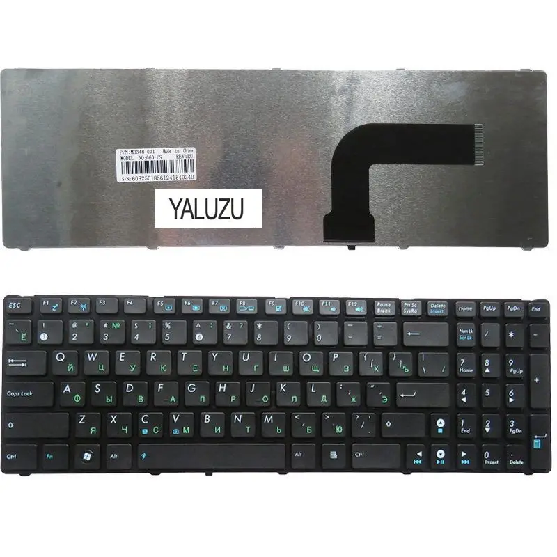 YALUZU ру черный для ASUS N61Ja N61Jq N61Jv N61VG N61VF K53E G53 G53JW K73 k72 k72s K73B K73E K73S k73sd клавиатура на русском