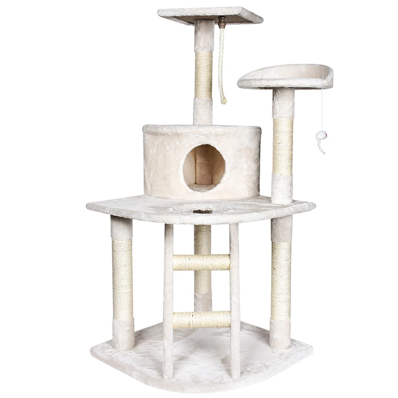 

4 Colors Cat Tree Tower Condo Furniture Scratch Post Cat Jumping Toy With Ladder for Kittens Pet House Domestic Delivery