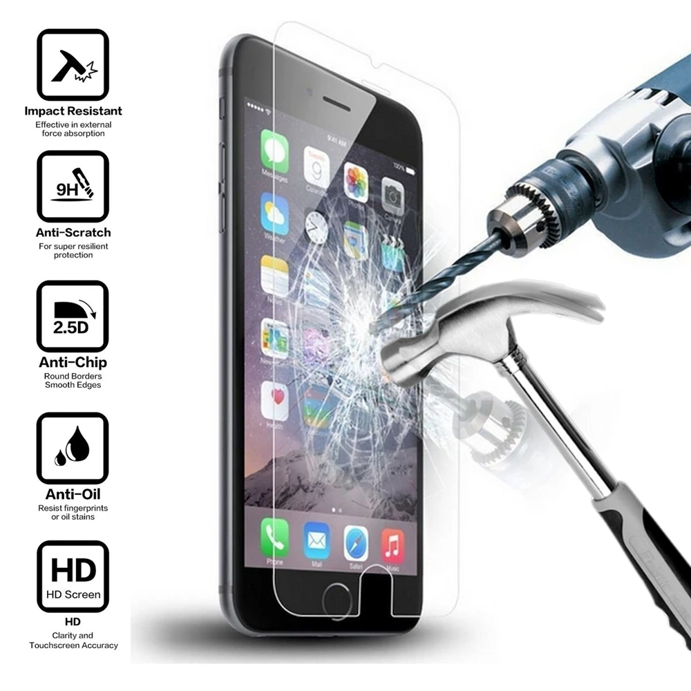 Премиум Закаленное стекло экран протектор для iPhone 5 5S SE 6 6S 7 8 Plus 5,5X10 закаленное защитная пленка Бесплатная доставка - изображение