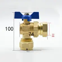 DN25 G " BSPP Женский подходит 20/25 мм ID/OD pex труба нет латунь угловой шаровой кран с синей ручкой для воды Mainfold