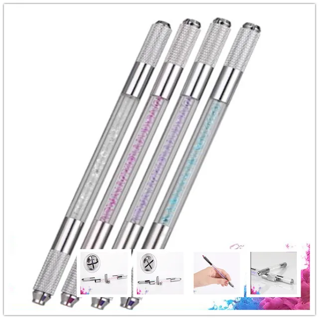 2 Pcs Double Heads Microblading Pen Tattoo Machine For Permanent Makeup Eyebrow Tattoo Manual Pen Needle Blade 2 Pcs Double Heads Microblading Pen Tattoo Machine For Permanent Makeup Eyebrow Tattoo Manual Pen Needle Blade