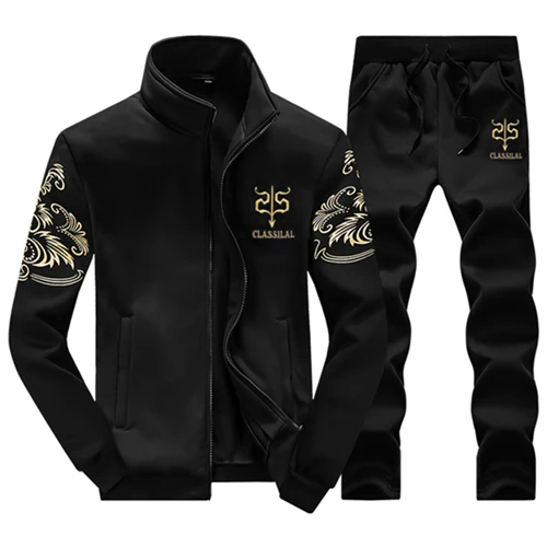 BOLUBAO мужской комплект модный брендовый спортивный костюм с подкладкой Толстая толстовка+ брюки спортивный костюм мужской зимний костюм - Цвет: Black