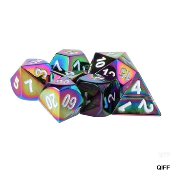 

Drop Ship&Wholesale High Quality 7Pcs Rainbow Metal Polyhedral Role Playing Game Dice DND RPG MTG May06