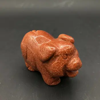 

2.0" Natural Red gravel Quartz Crystal Hand-carved Pig For Home Decor