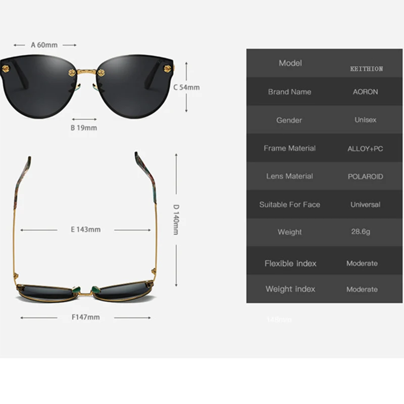 KEITHION Fashion Women Polarized Round Sunglasses Sersonality Color Film Large Frame Retouch Face Sunglasses ladies