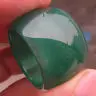 

11663 Chinese green onyx jade hand carved band ring