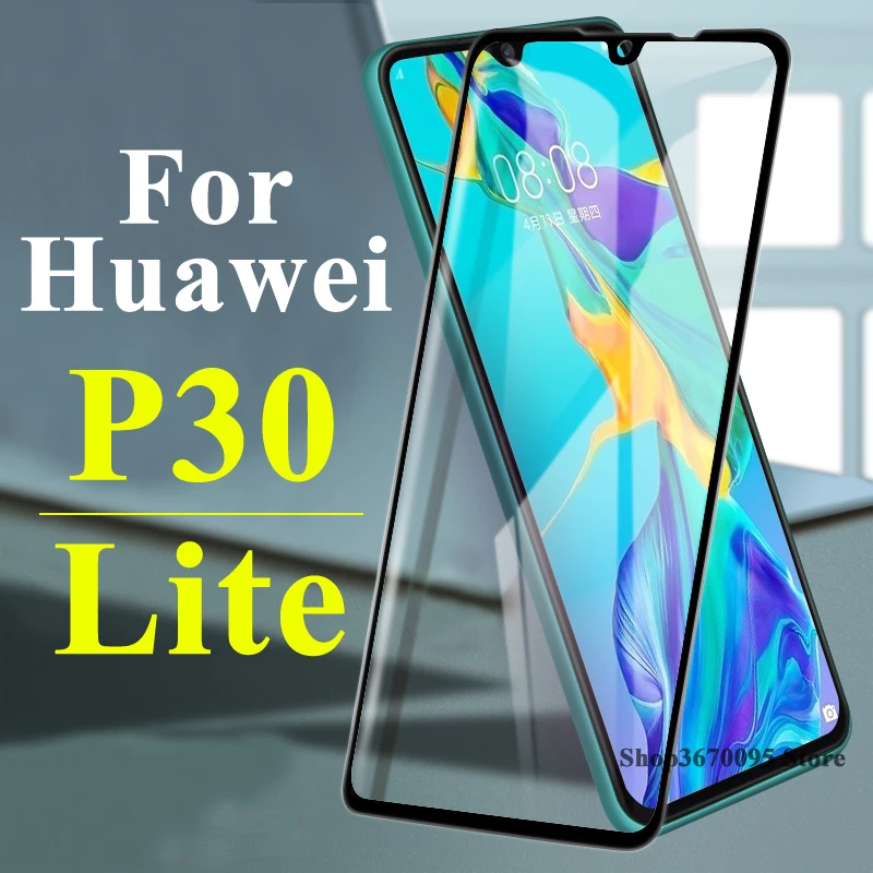 

For Huawei P30 Tempered Glass Lite Screen Protector Full Cover Huawey P 30 Protective Huavei Nova 4e Armor 30lite Light Nove 4 e