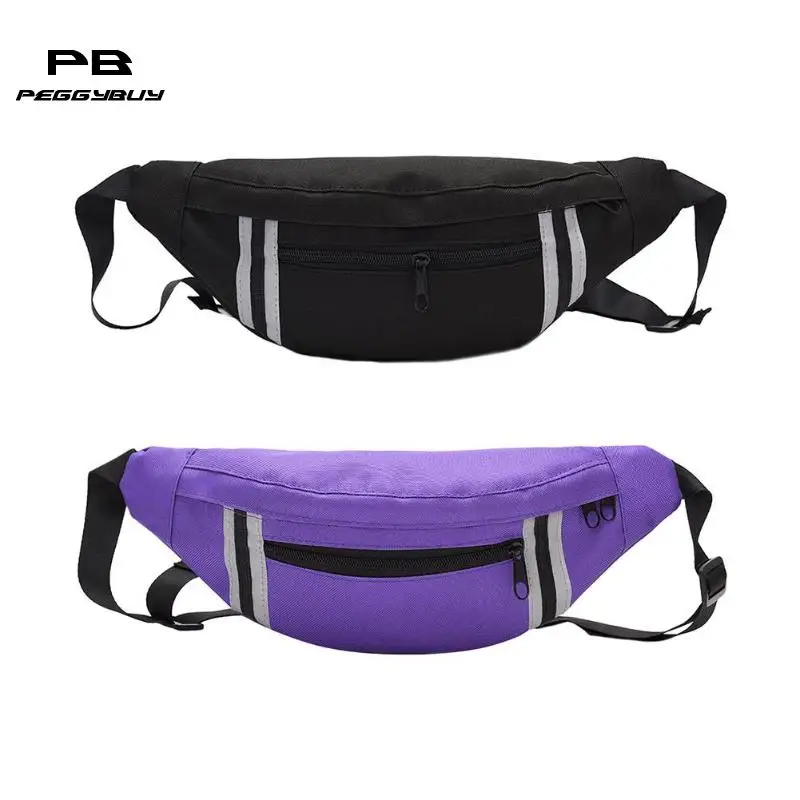 

Women Men Sports Shoulder Waist Bags Nylon Reflective Fanny Chest Packs
