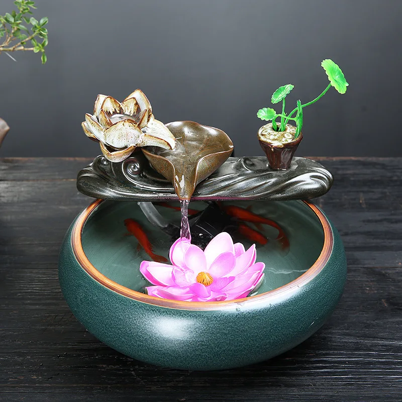 

2019 Incense Holder Free Shipping Water Furnishing Articles Fish Tank Indoor Fountain Humidifying Office Feng Shui Plutus Gifts