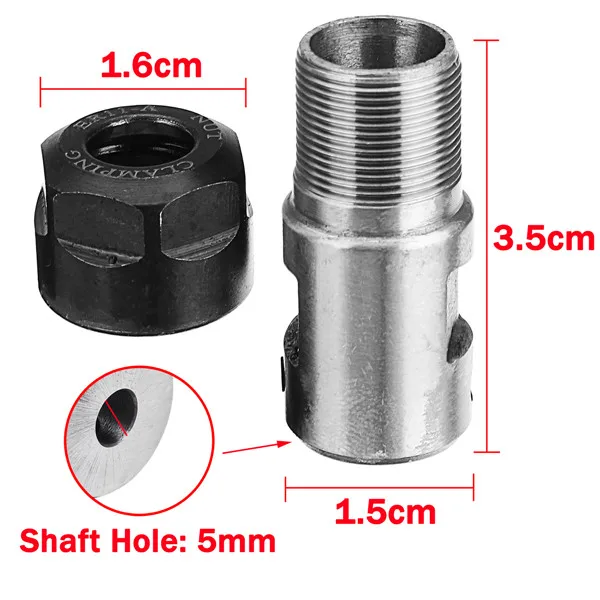 ER11A 5mm Extension Rod Holder Motor Shaft Collet Chuck Tool Holder for CNC Milling