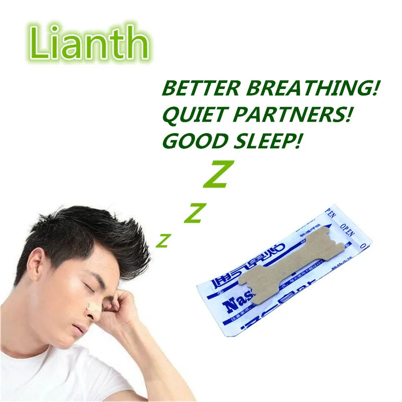 

60Pcs Anti Snore Nasal Strip For Better Breathing and Sleep Right Way/Solution To Anti/Stop Snoring Nose Strips/Patch T119-60OLE
