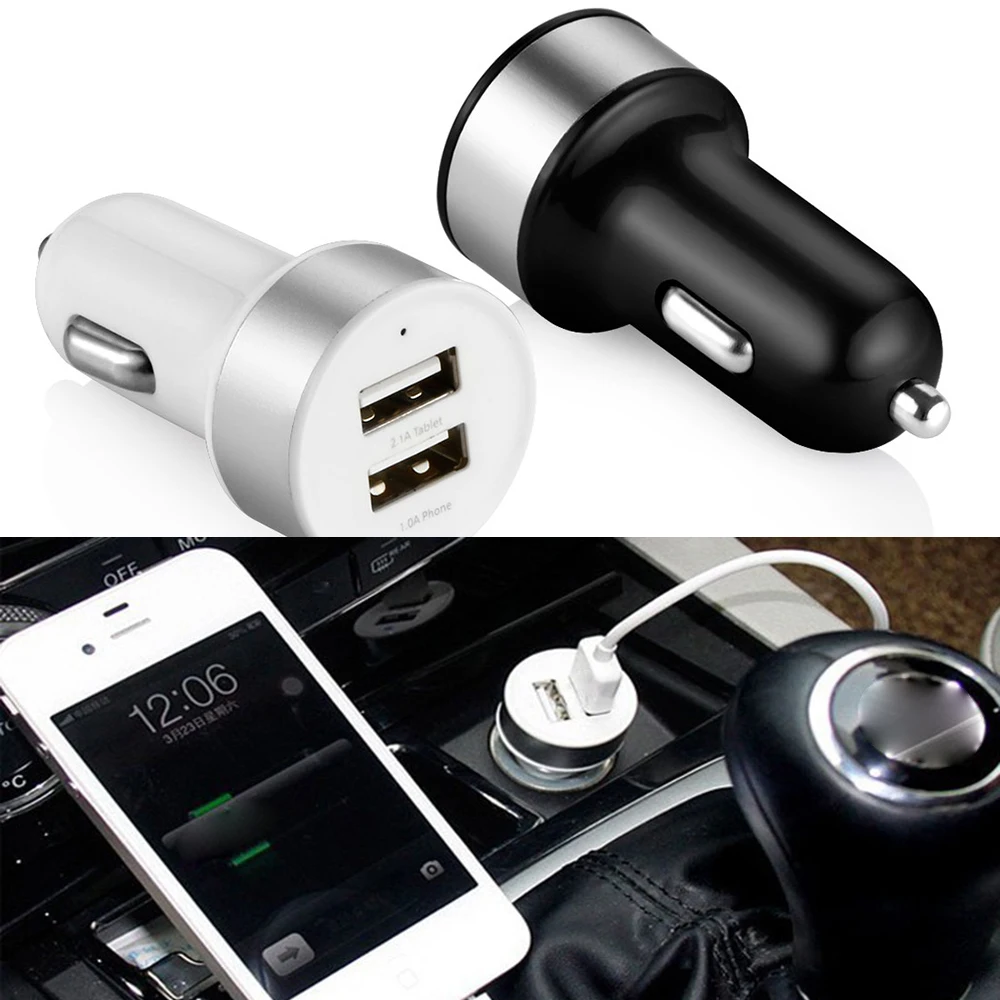 Car Charger For 2 USB Car Mobile Phone Charger MAX 2.1A Smart Auto