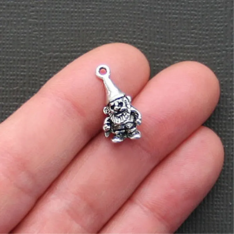 

6 pcs Gnome Charms Antique Silver Tone imensional Cute, DIY Handmade Craft