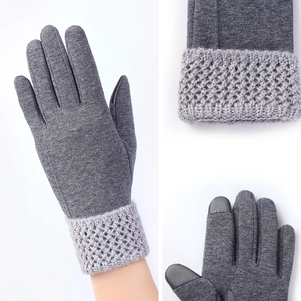 Женские сенсорные перчатки для экрана зимние толстые теплые утеплённые умные текстовые перчатки