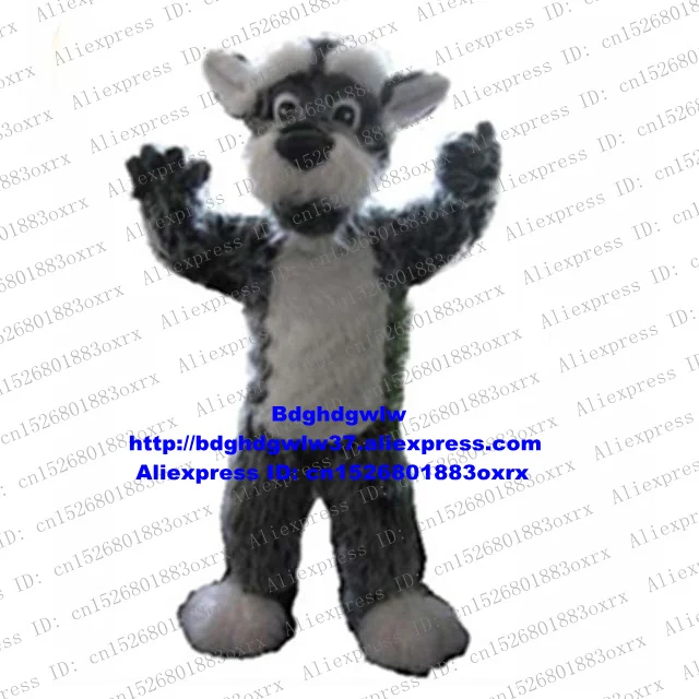 Grey Long Fur Dog Yorkshire Terrier Yorkie Yorko Schnauzer Schnowzer Mascot Costume Adult Do The Honours Farewell Party zx2799 |