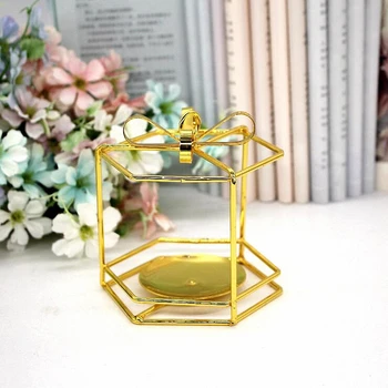 

PINNY European Modern Iron "Gift" Candlestick Gold Plated Metal Candle Holders Lanterns Decoration Candles Wedding Centerpiece