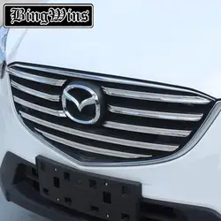 Авто stlying для Mazda CX-5 гоночные грили ABS Хромированная наклейка автомобильный Стайлинг 2015-2017 CX-5 специальная Передняя накладка на капот