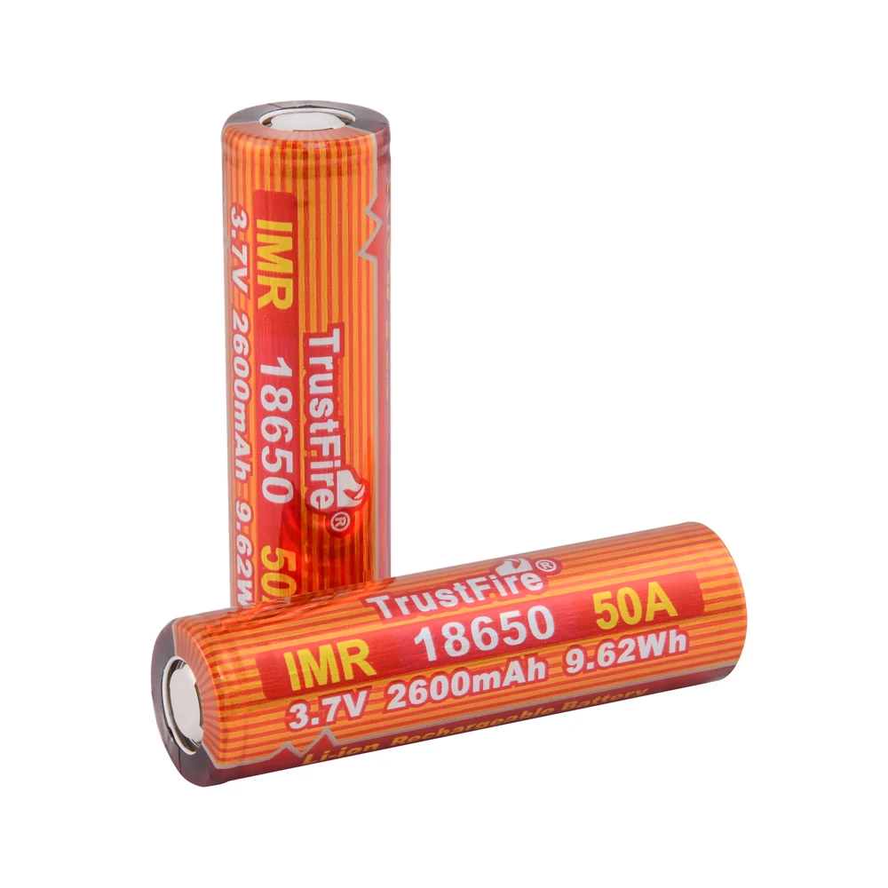 6pcs/lot TrustFire IMR 18650 2600mAh 3.7V 50A 9.62Wh High-Rate Lithium Rechargeable Battery For E-cigarette LED Flashlight 6pcs/lot TrustFire IMR 18650 2600mAh 3.7V 50A 9.62Wh High-Rate Lithium Rechargeable Battery For E-cigarette LED Flashlight