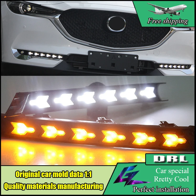 

Car styling Running Turn Signal style Relay Waterproof LED DRL Daytime running lights fog lamp For Mazda cx-5 cx5 cx 5 2017