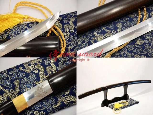 

BATTLE READY CLAY TEMPERED SANMAI SHIRASAYA KILL BILL KATANA CARVED DEMON SWORD