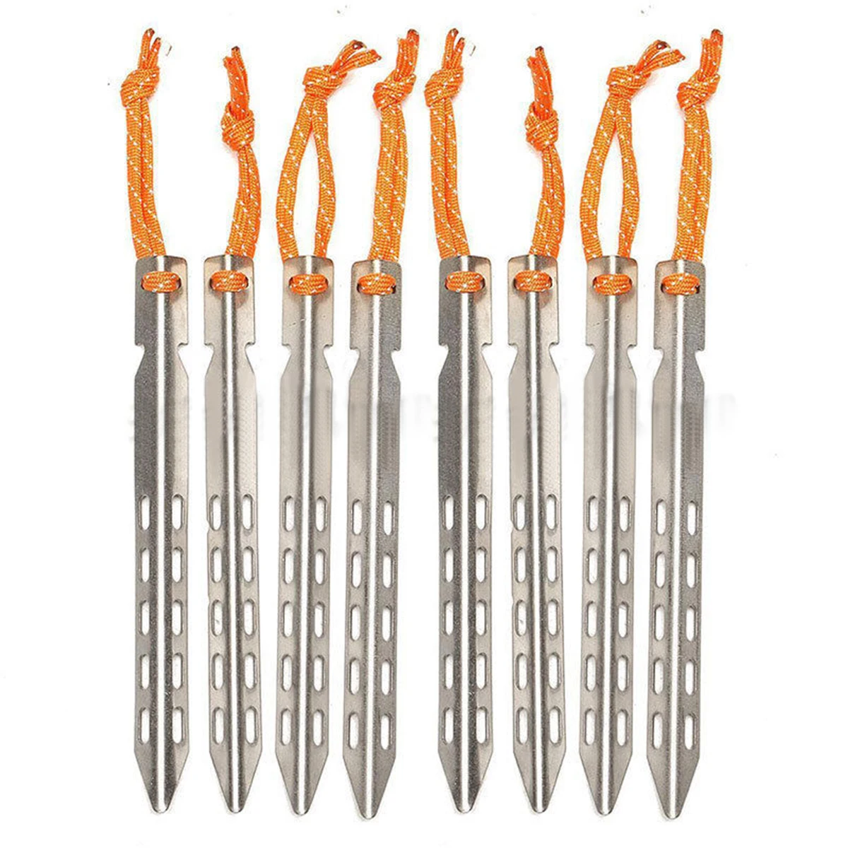 

4/8Pcs 16X1.5cm Titanium Tent Peg V-Shape Outdoor Camping Trip Titanium Pegs Awning Tent Ground Nails Stakes New