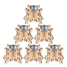 OurWarm 6pcs Snowflake Wooden Candle Holder Laser Cut Snowflake Tea Light Candle Holder Romantic Wedding Christmas Decoration 