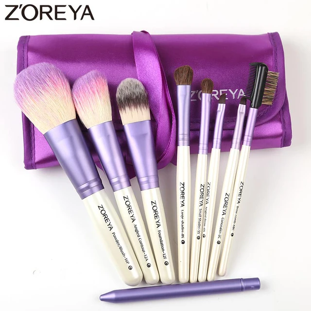 Cheap ZOREYA 9pcs Portable Makeup Brushes Natural Goat Hair Powder Foundation Blush Make Up Brush Set Cosmetic Tool Pincel Maquiagem Cheap ZOREYA 9pcs Portable Makeup Brushes Natural Goat Hair Powder Foundation Blush Make Up Brush Set Cosmetic Tool Pincel Maquiagem