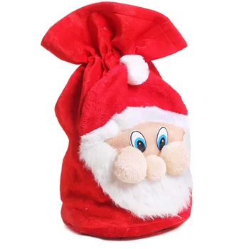 

New Arrival Santa Claus Gift Present Bag Gifts New Year Christmas Drawstring Canvas Sack Holders Christmas Ornaments