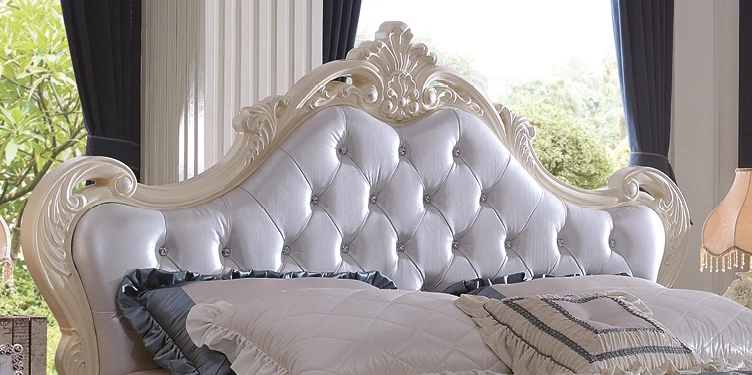 Muebles Para Casa Top Fashion Direct Selling King Antique No Genuine Leather Soft Bed Bedroom Furniture 2016 Carved Bed French
