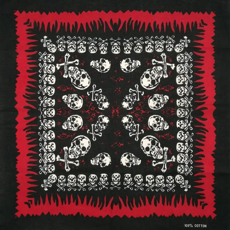 man scarf Fashion Hip Hop 100% Cotton Skull Bandana Square Scarf Kerchief Black Paisley Bicycle Headband Printed For Women/Men/Boys/Girls mens grey scarf