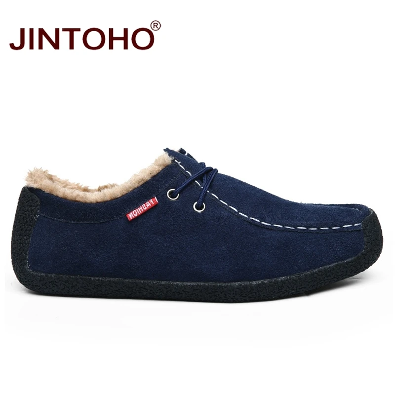 JINTOHO зимняя обувь для снега брендовая мужская модная повседневная кожаная