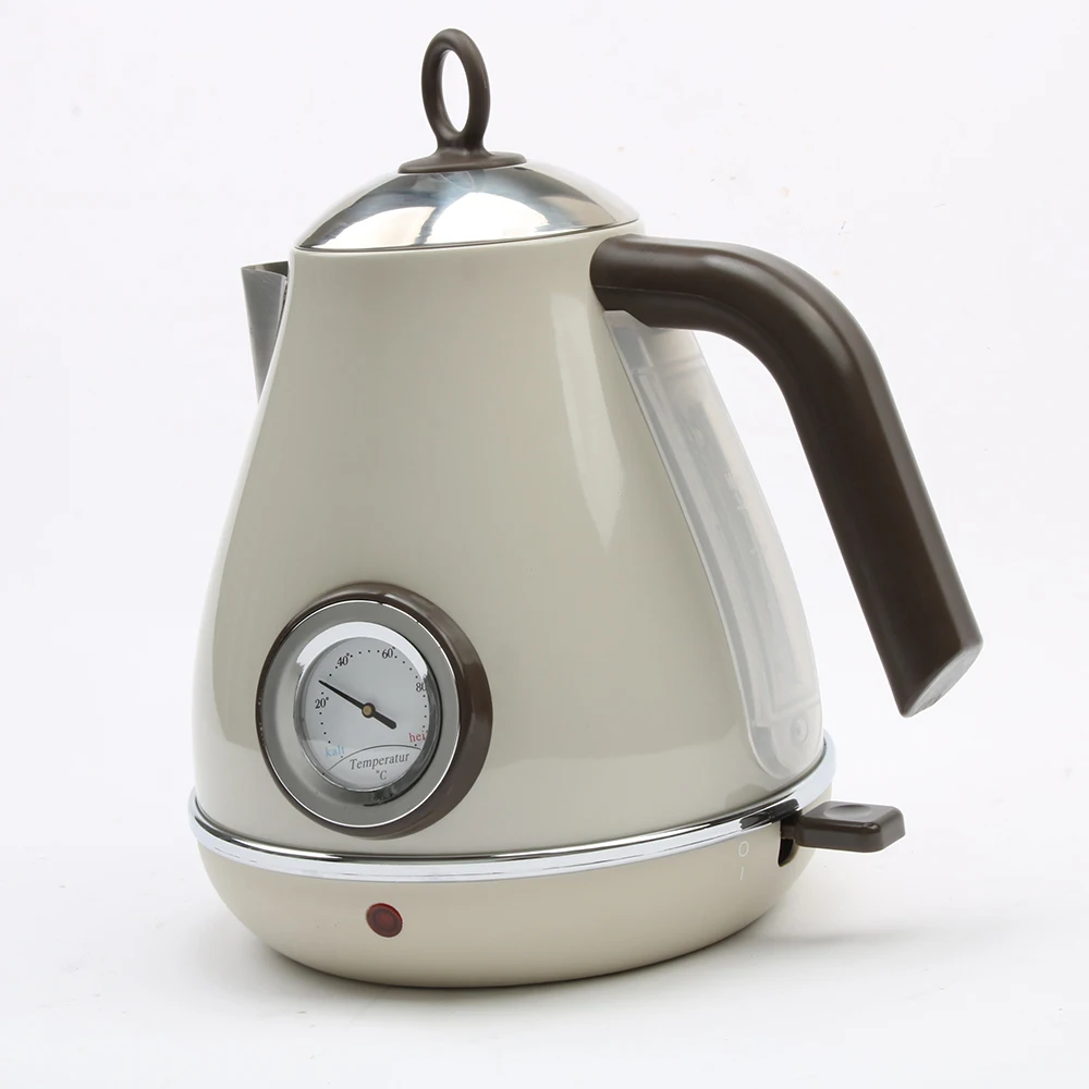 DMWD 1850W 220V Retro 304 Stainless Steel Electric Kettle 1.7L Thermometer Water Boiler Coffee Pot Automatic Power Off