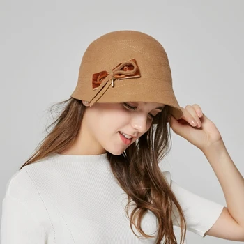 

New Arrival Fashion Wool Hat Lady Fedoras Dome Cap Students British Elegant Woolen Cap Girls Leisure Travel Hat B-7883