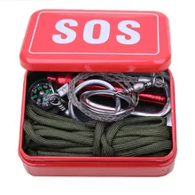 Наружное оборудование с Паракордом для аварийного Карабинер для выживания коробка SOS Кемпинг Пешие Прогулки пила/пожарные инструменты, Кемпинг Пешие Прогулки пила/огонь